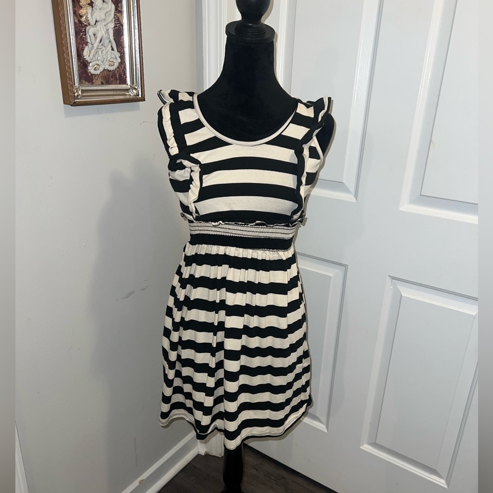 Black and White Striped Dress